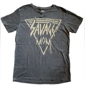 Country Deep Distressed Graphic Tee in Gray